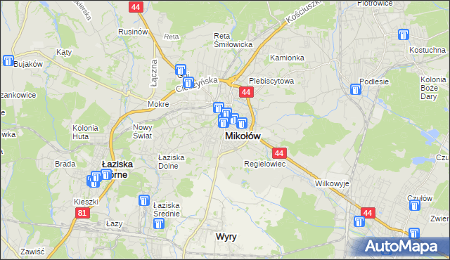 mapa Mikołów, Mikołów na mapie Targeo
