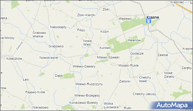 mapa Milewo-Szwejki, Milewo-Szwejki na mapie Targeo