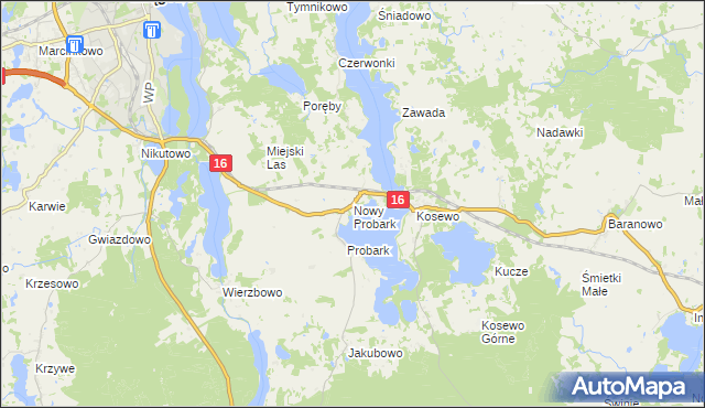 mapa Nowy Probark, Nowy Probark na mapie Targeo