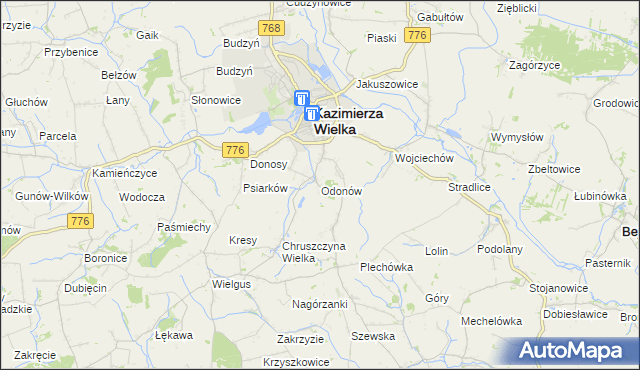 mapa Odonów, Odonów na mapie Targeo