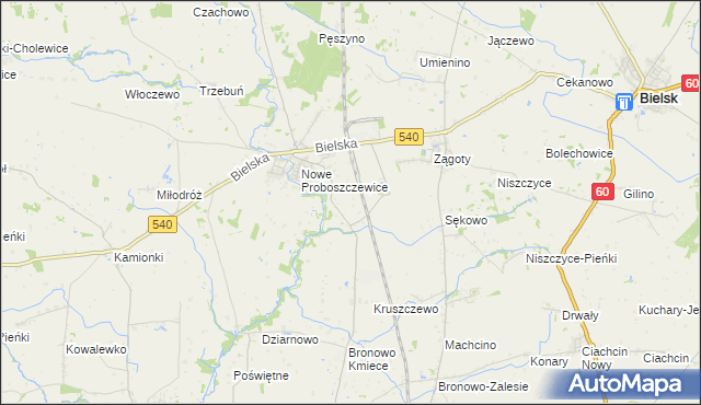 mapa Ogorzelice, Ogorzelice na mapie Targeo