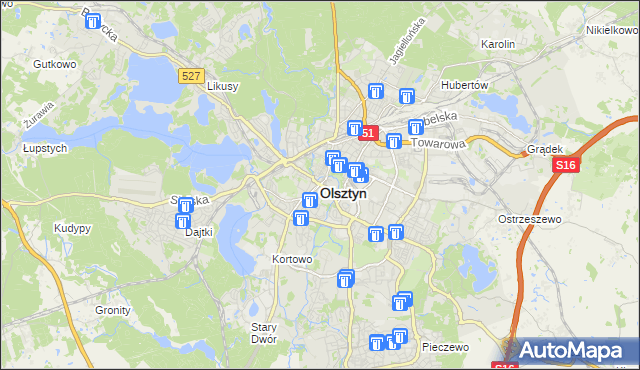 mapa Olsztyna, Olsztyn na mapie Targeo