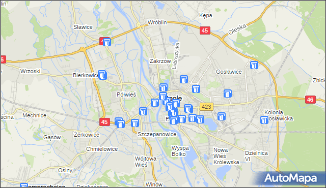 mapa Opola, Opole na mapie Targeo