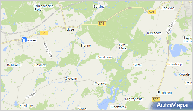 mapa Paczkowo gmina Kwidzyn, Paczkowo gmina Kwidzyn na mapie Targeo