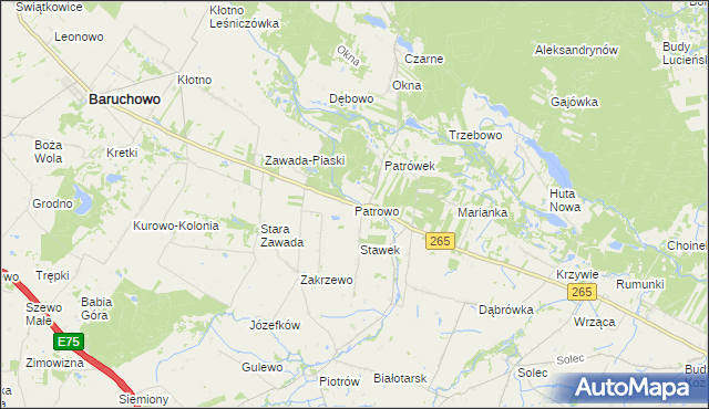 mapa Patrowo, Patrowo na mapie Targeo