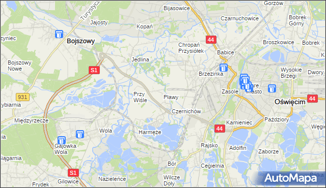 mapa Pławy, Pławy na mapie Targeo
