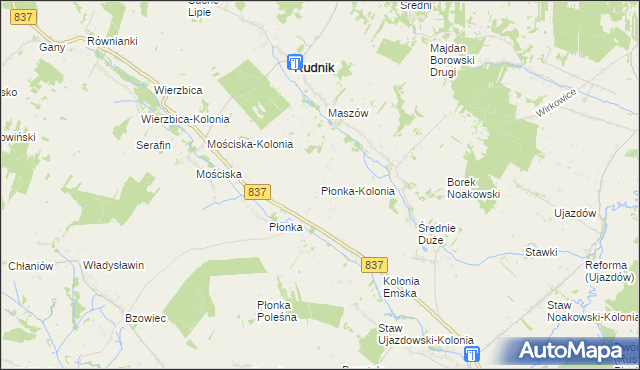 mapa Płonka-Kolonia, Płonka-Kolonia na mapie Targeo