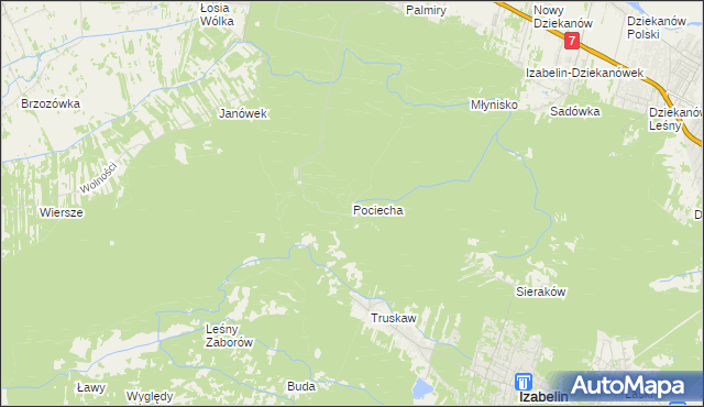 mapa Pociecha gmina Czosnów, Pociecha gmina Czosnów na mapie Targeo