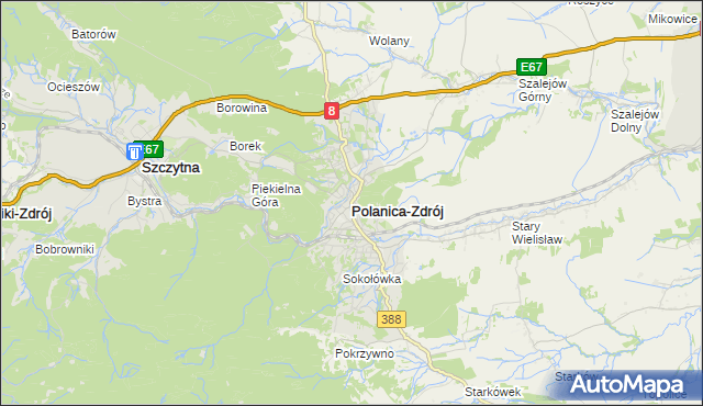 mapa Polanica-Zdrój, Polanica-Zdrój na mapie Targeo