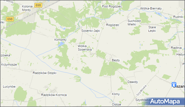 mapa Ptaszki, Ptaszki na mapie Targeo