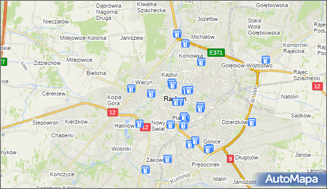mapa Radomia, Radom na mapie Targeo