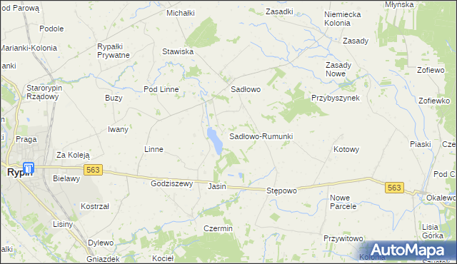 mapa Sadłowo-Rumunki, Sadłowo-Rumunki na mapie Targeo