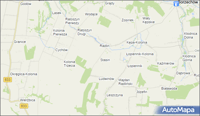 mapa Stasin gmina Chodel, Stasin gmina Chodel na mapie Targeo