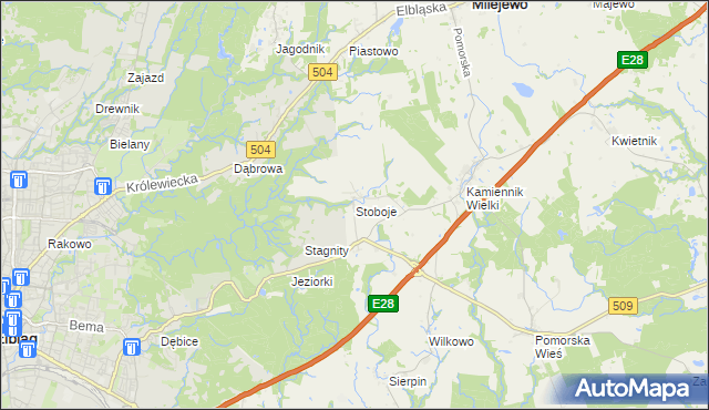 mapa Stoboje, Stoboje na mapie Targeo