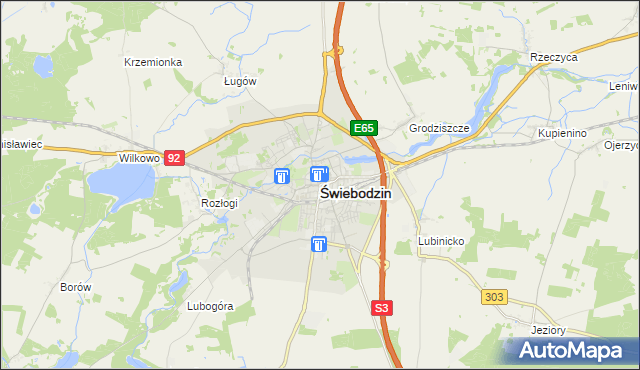 mapa Świebodzin, Świebodzin na mapie Targeo