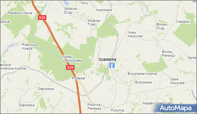 mapa Szastarka, Szastarka na mapie Targeo