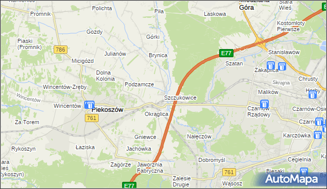 mapa Szczukowice, Szczukowice na mapie Targeo