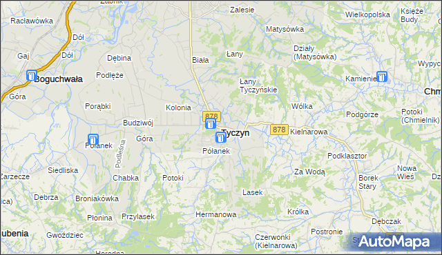 mapa Tyczyn powiat rzeszowski, Tyczyn powiat rzeszowski na mapie Targeo