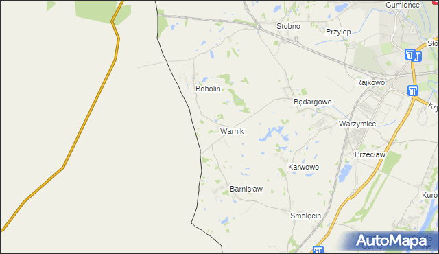 mapa Warnik, Warnik na mapie Targeo