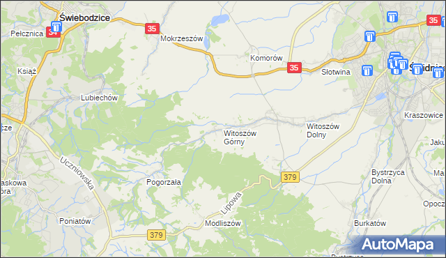 mapa Witoszów Górny, Witoszów Górny na mapie Targeo