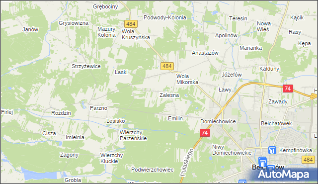 mapa Zalesna, Zalesna na mapie Targeo