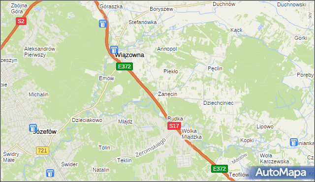 mapa Żanęcin, Żanęcin na mapie Targeo