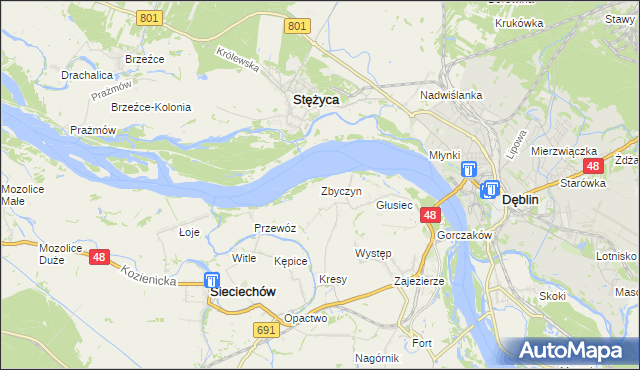 mapa Zbyczyn, Zbyczyn na mapie Targeo