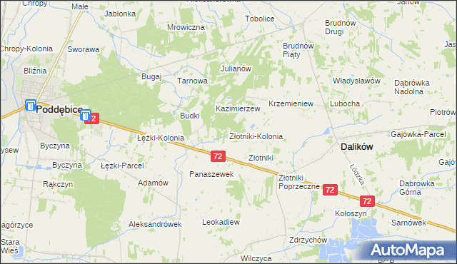 mapa Złotniki-Kolonia, Złotniki-Kolonia na mapie Targeo