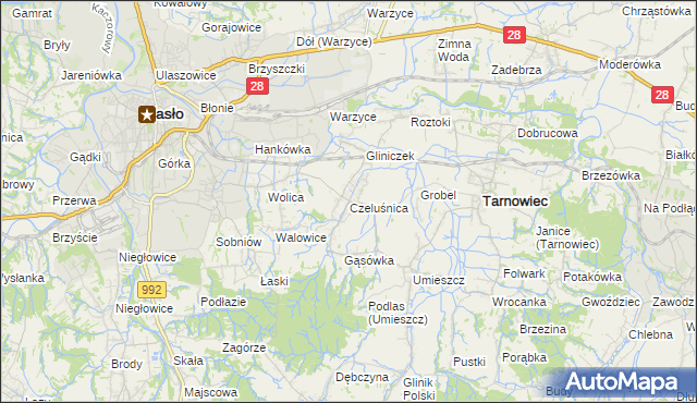 mapa Czeluśnica, Czeluśnica na mapie Targeo