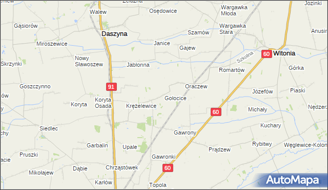 mapa Gołocice, Gołocice na mapie Targeo