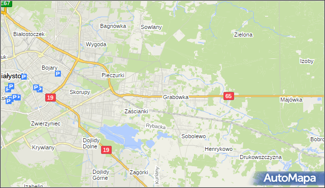 mapa Grabówka gmina Supraśl, Grabówka gmina Supraśl na mapie Targeo