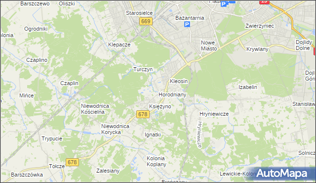 mapa Horodniany, Horodniany na mapie Targeo