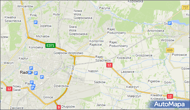 mapa Rajec Szlachecki, Rajec Szlachecki na mapie Targeo