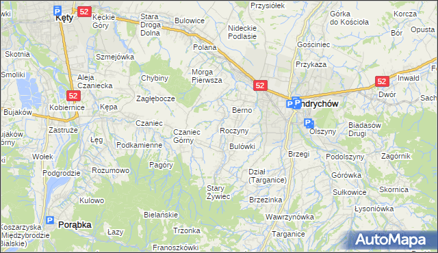 mapa Roczyny, Roczyny na mapie Targeo