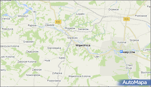 mapa Wąwolnica powiat puławski, Wąwolnica powiat puławski na mapie Targeo