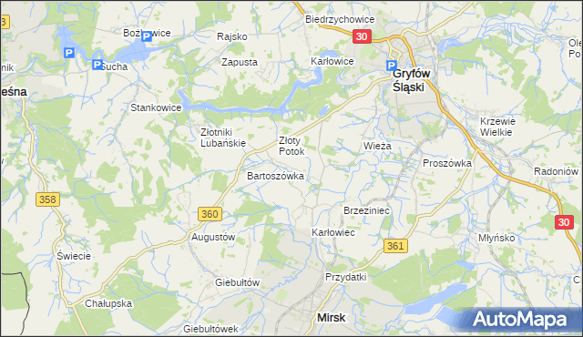 mapa Zacisze gmina Leśna, Zacisze gmina Leśna na mapie Targeo