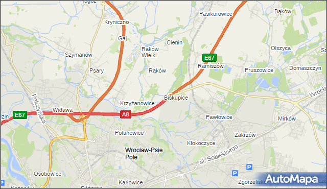 mapa Biskupice gmina Wisznia Mała, Biskupice gmina Wisznia Mała na mapie Targeo