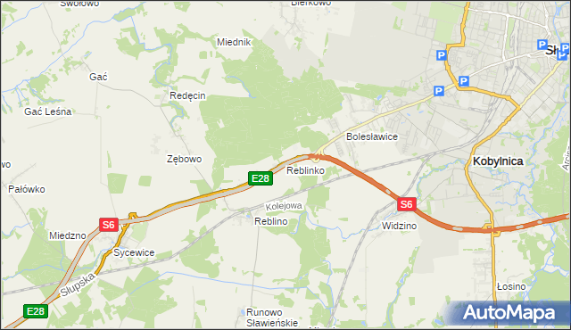 mapa Reblinko, Reblinko na mapie Targeo