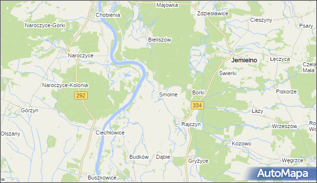 mapa Smolne gmina Jemielno, Smolne gmina Jemielno na mapie Targeo