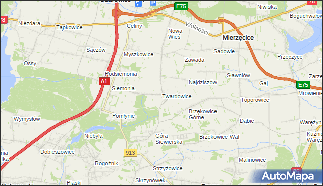 mapa Twardowice, Twardowice na mapie Targeo