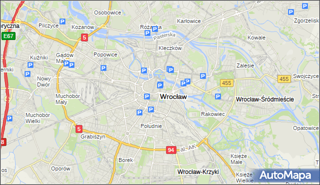 mapa Wrocławia, Wrocław na mapie Targeo