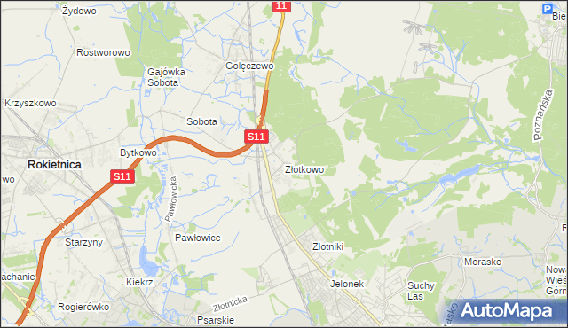 mapa Złotkowo, Złotkowo na mapie Targeo