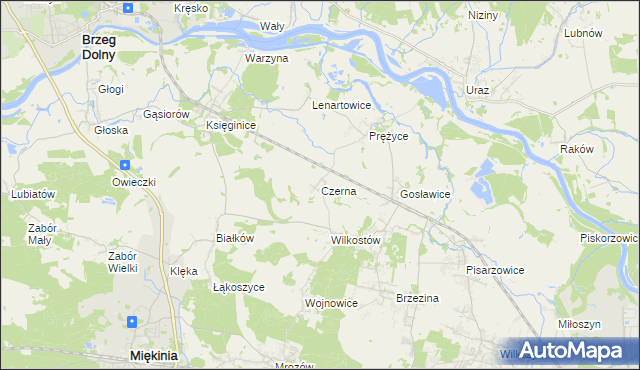 mapa Czerna gmina Miękinia, Czerna gmina Miękinia na mapie Targeo