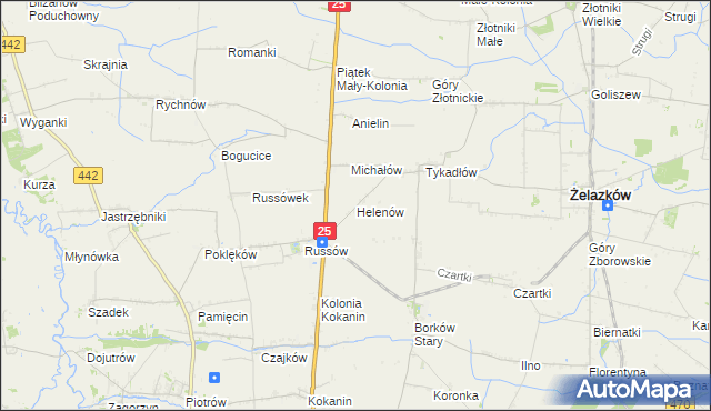 mapa Helenów gmina Żelazków, Helenów gmina Żelazków na mapie Targeo