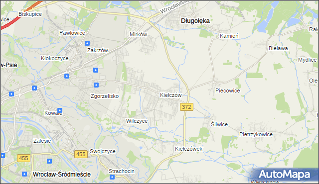 mapa Kiełczów, Kiełczów na mapie Targeo