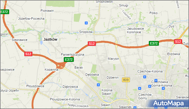 mapa Natalin gmina Jastków, Natalin gmina Jastków na mapie Targeo