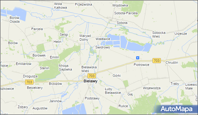 mapa Walewice Osada, Walewice Osada na mapie Targeo