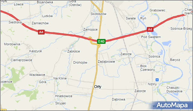 mapa Zadąbrowie gmina Radymno, Zadąbrowie gmina Radymno na mapie Targeo