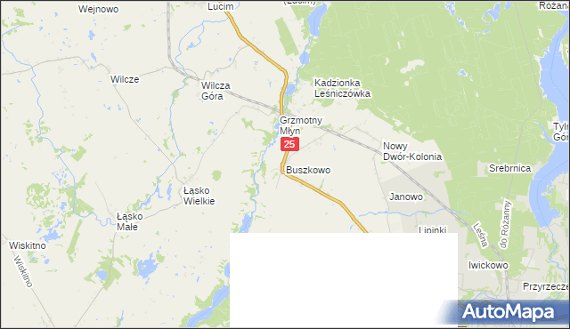 mapa Buszkowo gmina Koronowo, Buszkowo gmina Koronowo na mapie Targeo