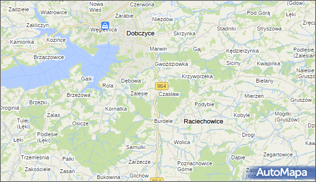 mapa Czasław gmina Raciechowice, Czasław gmina Raciechowice na mapie Targeo